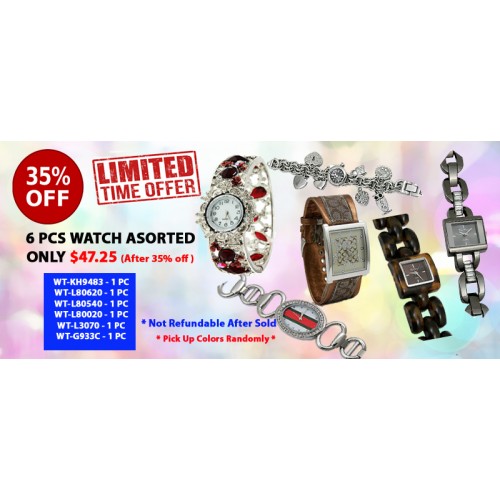 Discount Package: 35% off ( 6 PCS ) Assortment Watches - Group 2- PROMO-WATCH-2